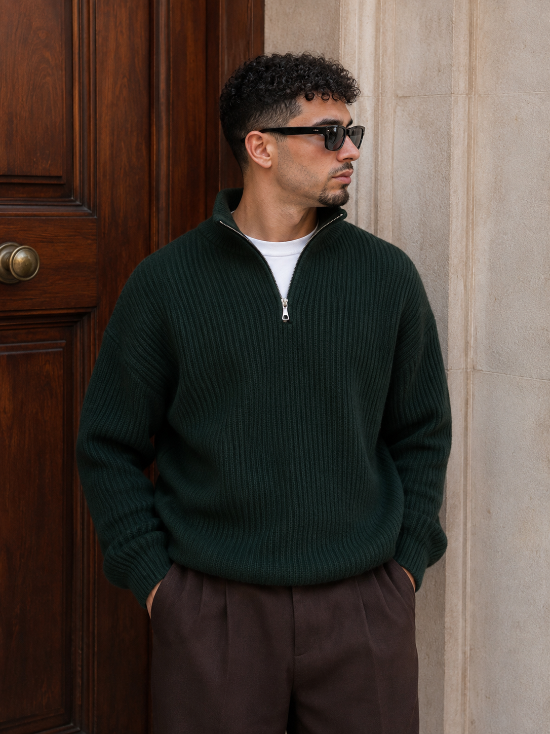 Pull Zippé Col Montant