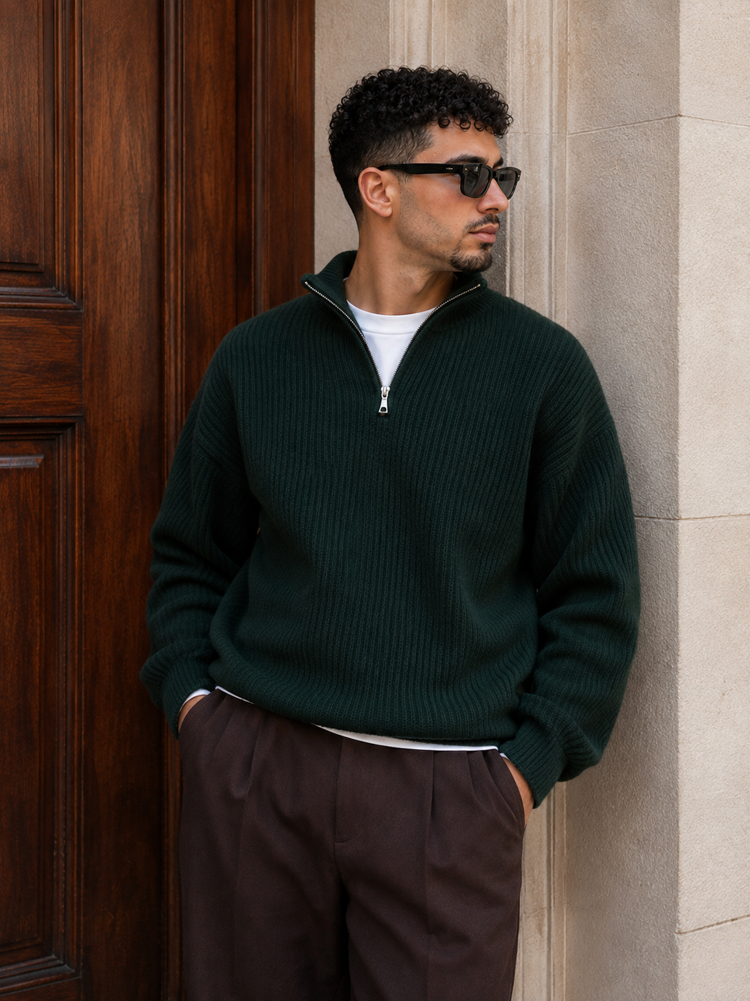 Pull Zippé Col Montant
