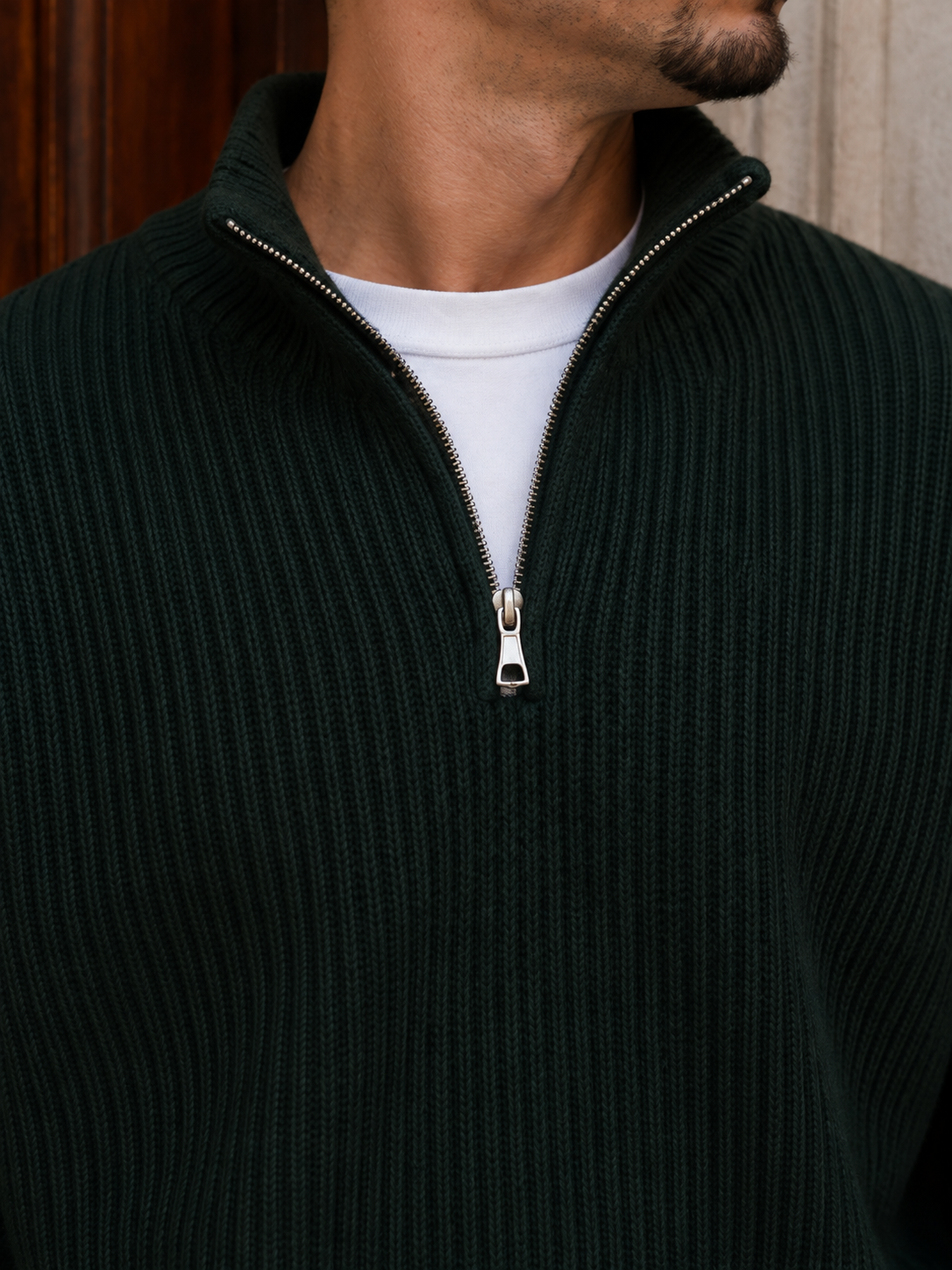Pull Zippé Col Montant