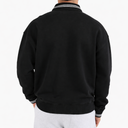 Black Heavyweight Oversized Polo Sweatshirt