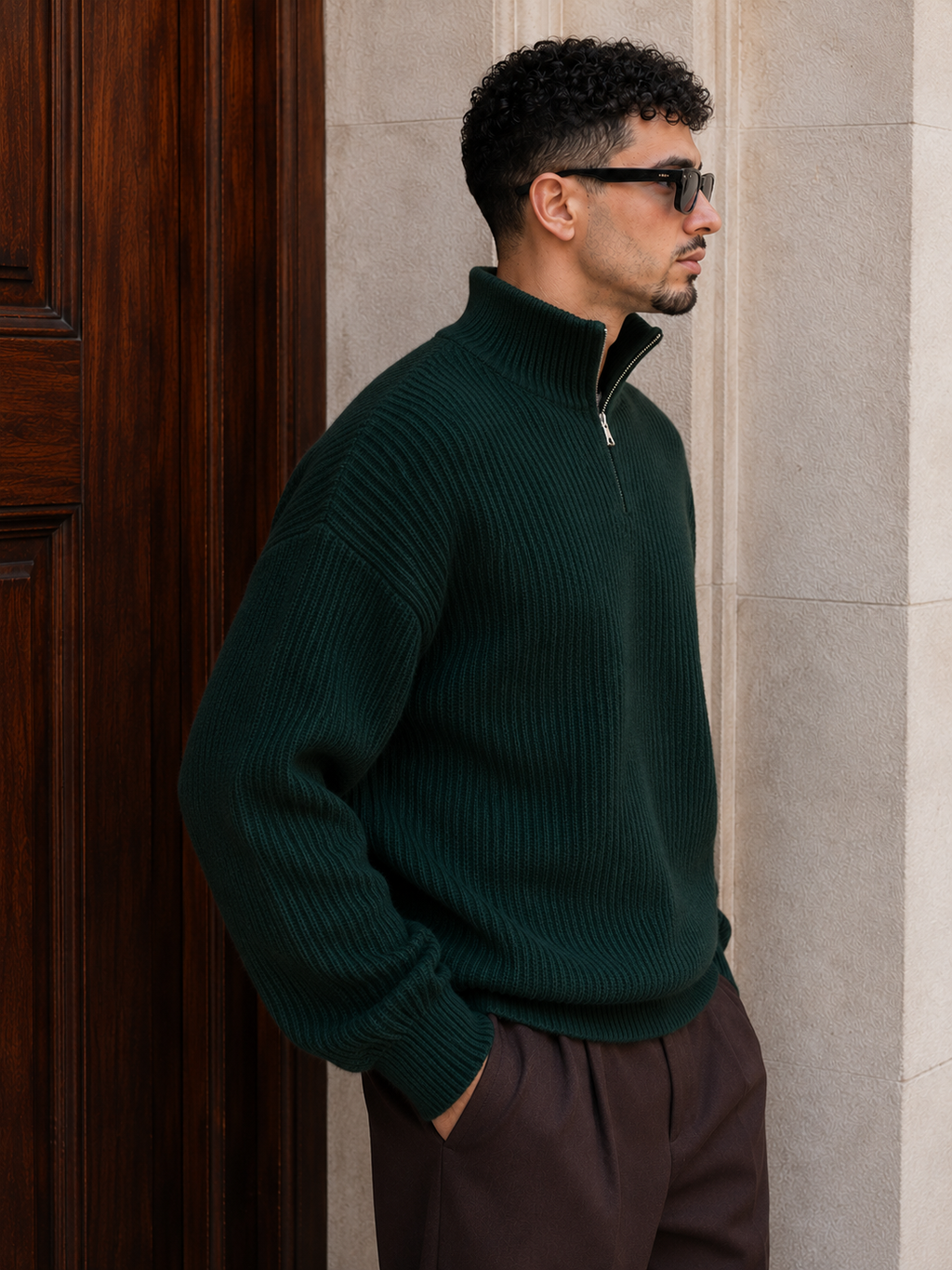 Pull Zippé Col Montant