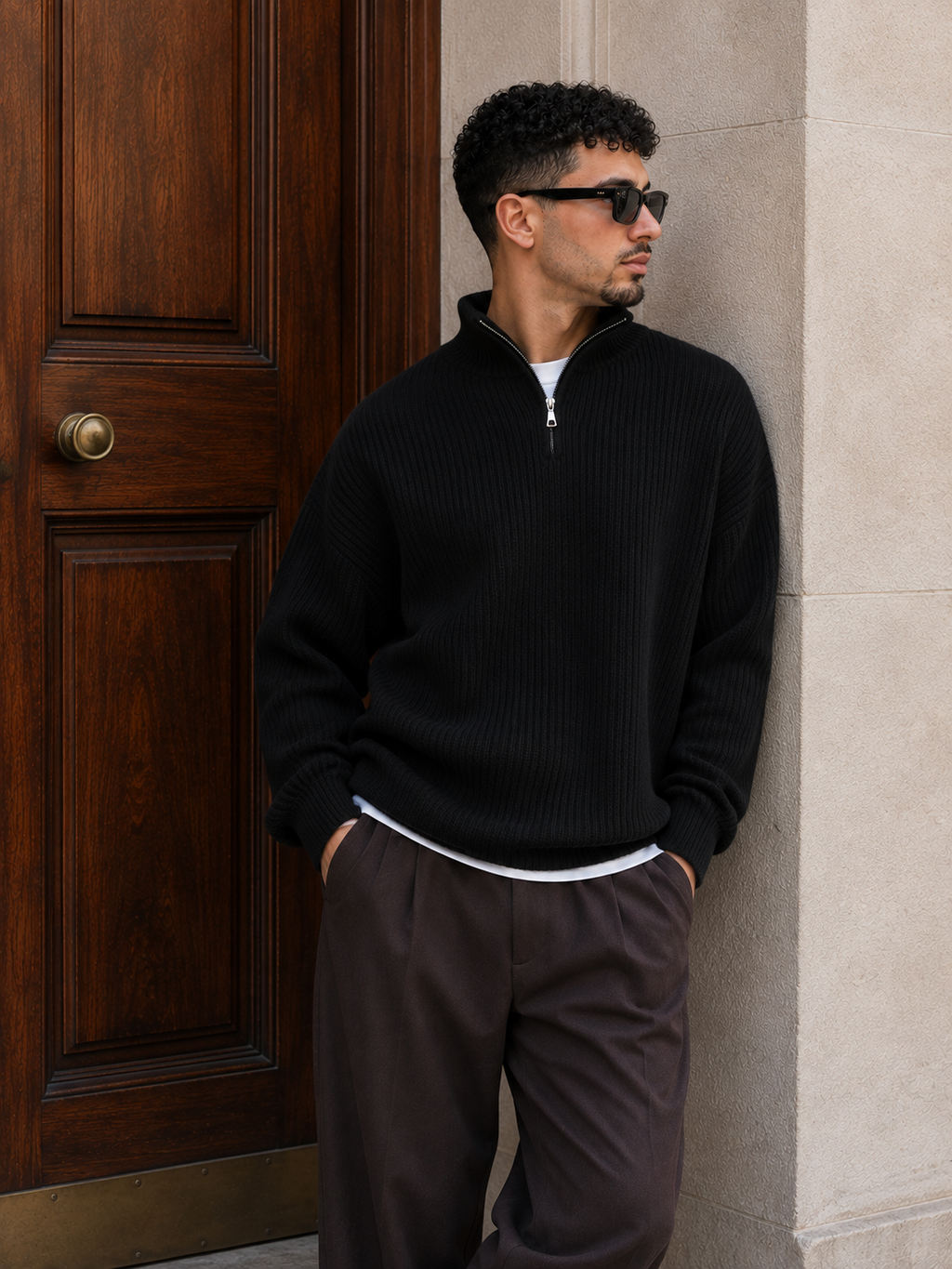 Pull Zippé Col Montant
