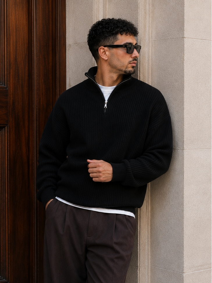 Pull Zippé Col Montant